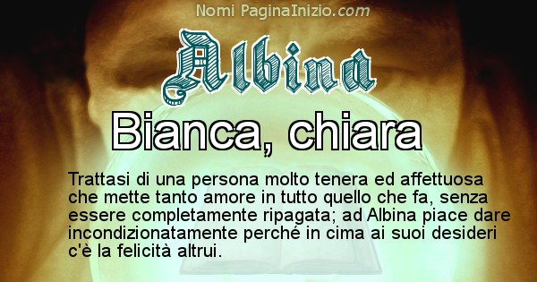 Albina - Significato reale del nome Albina
