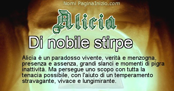 Alicia - Significato reale del nome Alicia