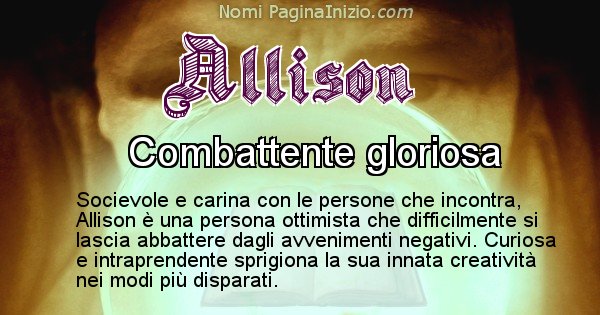 Allison - Significato reale del nome Allison