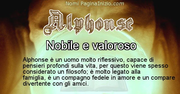 Alphonse - Significato reale del nome Alphonse