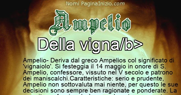 Ampelio - Significato reale del nome Ampelio