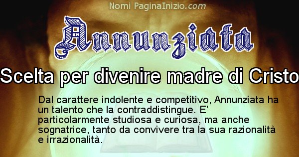 Annunziata - Significato reale del nome Annunziata