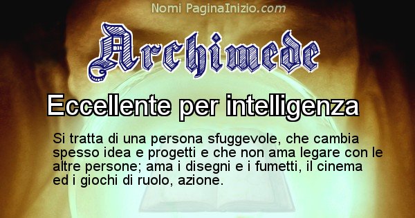 Archimede - Significato reale del nome Archimede