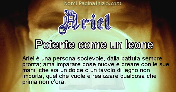 Ariel - Significato reale del nome Ariel