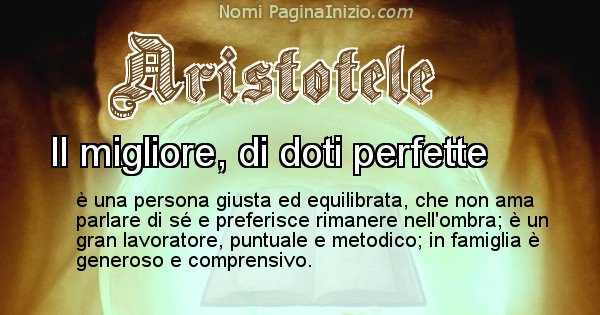 Aristotele - Significato reale del nome Aristotele