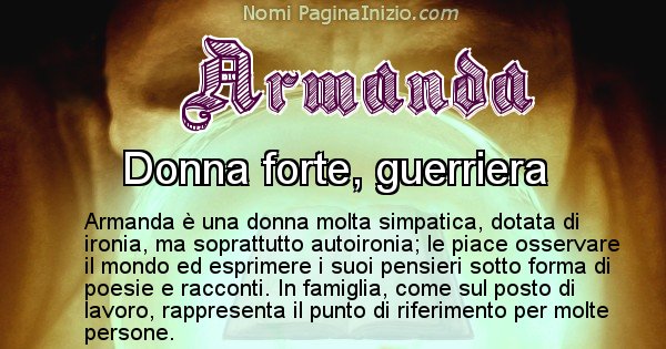 Armanda - Significato reale del nome Armanda