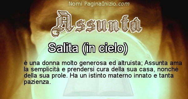 Assunta - Significato reale del nome Assunta