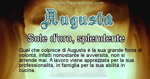 Augusta - Significato reale del nome Augusta