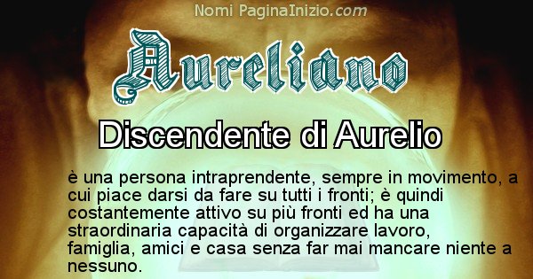 Aureliano - Significato reale del nome Aureliano