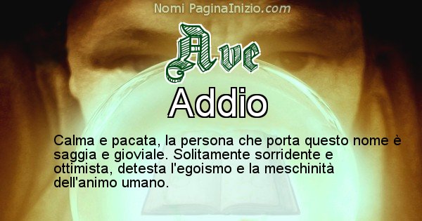 Ave - Significato reale del nome Ave