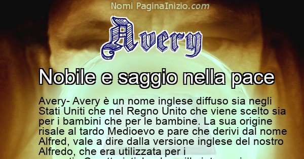 Avery - Significato reale del nome Avery