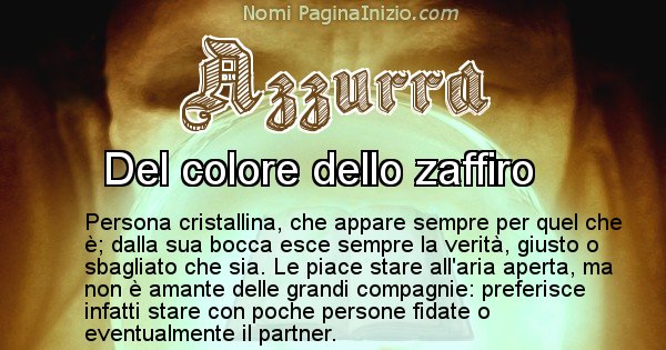 Azzurra - Significato reale del nome Azzurra