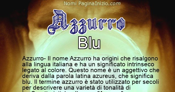 Azzurro - Significato reale del nome Azzurro