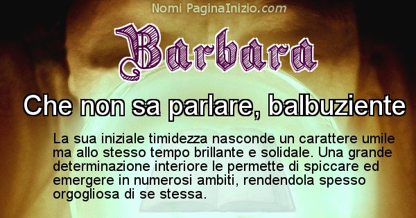 Barbara - Significato reale del nome Barbara