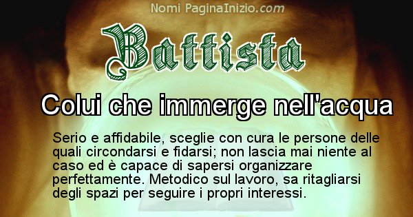 Battista - Significato reale del nome Battista