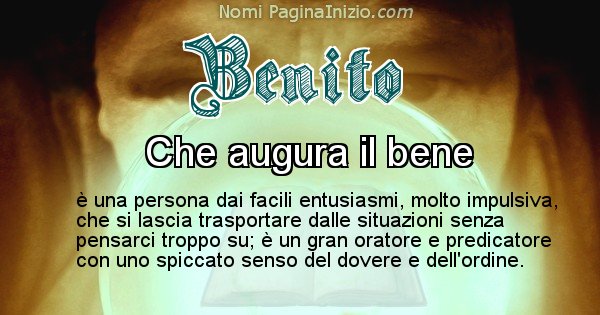 Benito - Significato reale del nome Benito