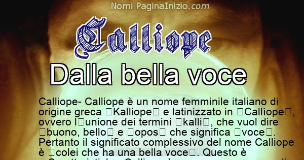 Calliope - Significato reale del nome Calliope