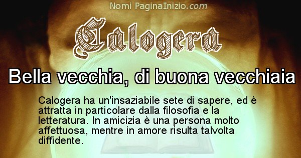 Calogera - Significato reale del nome Calogera