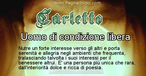 Carletto - Significato reale del nome Carletto