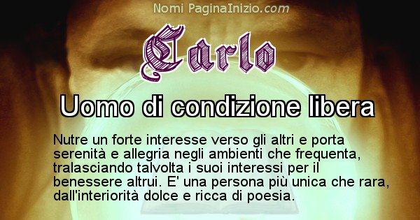 Carlo - Significato reale del nome Carlo