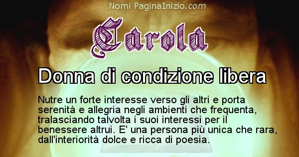 Carola - Significato reale del nome Carola