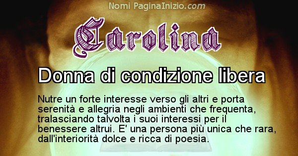 Carolina - Significato reale del nome Carolina