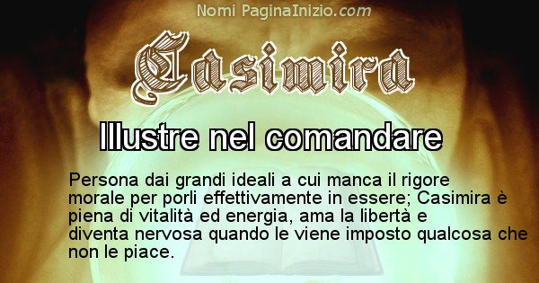 Casimira - Significato reale del nome Casimira