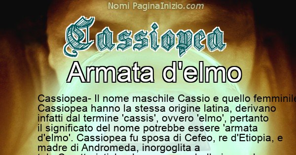 Cassiopea - Significato reale del nome Cassiopea