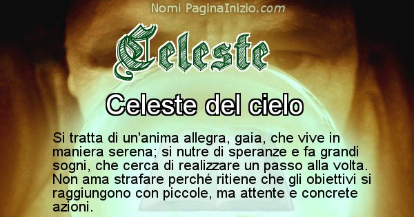 Celeste - Significato reale del nome Celeste