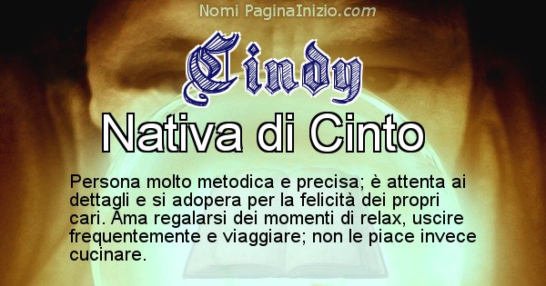 Cindy - Significato reale del nome Cindy