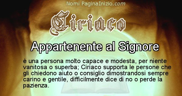 Ciriaco - Significato reale del nome Ciriaco