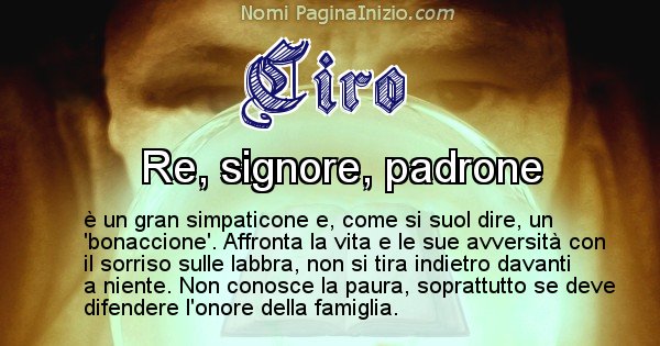 Ciro - Significato reale del nome Ciro