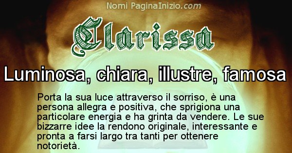 Clarissa - Significato reale del nome Clarissa