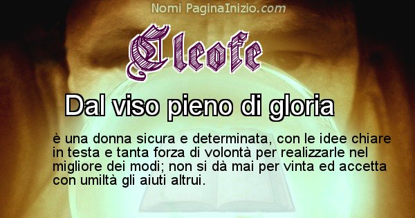 Cleofe - Significato reale del nome Cleofe