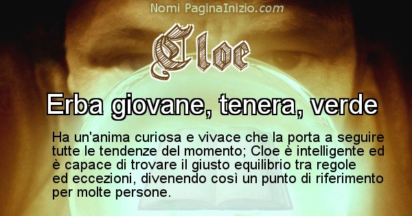 Cloe - Significato reale del nome Cloe