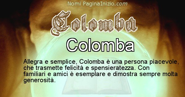 Colomba - Significato reale del nome Colomba