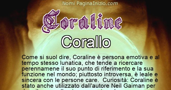 Coraline - Significato reale del nome Coraline