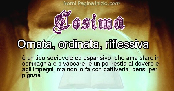 Cosima - Significato reale del nome Cosima