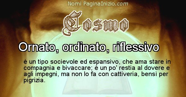 Cosmo - Significato reale del nome Cosmo