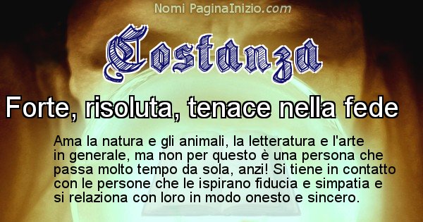 Costanza - Significato reale del nome Costanza