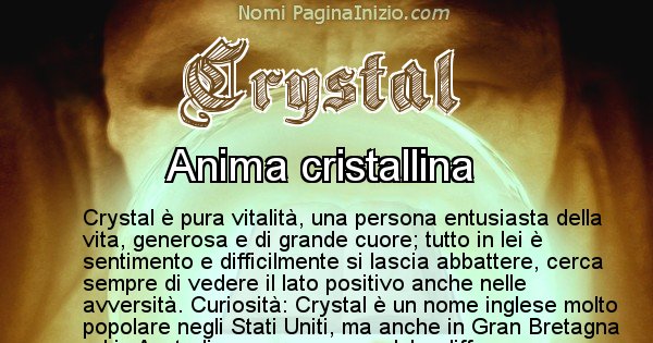 Crystal - Significato reale del nome Crystal
