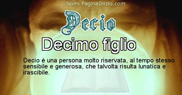 Decio - Significato reale del nome Decio