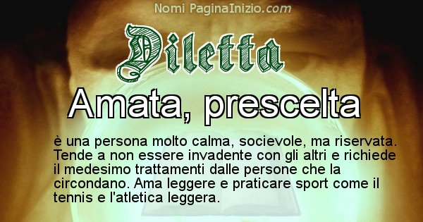 Diletta - Significato reale del nome Diletta