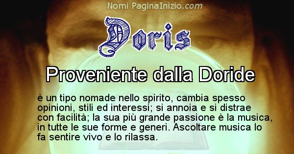 Doris - Significato reale del nome Doris