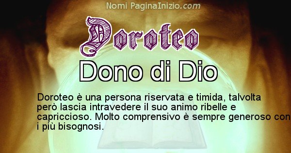 Doroteo - Significato reale del nome Doroteo