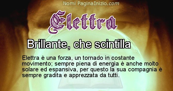 Elettra - Significato reale del nome Elettra