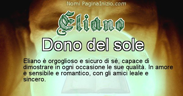 Eliano - Significato reale del nome Eliano