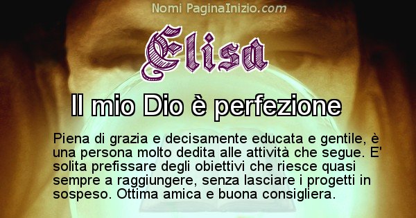 Elisa - Significato reale del nome Elisa