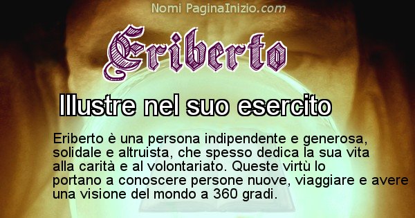 Eriberto - Significato reale del nome Eriberto