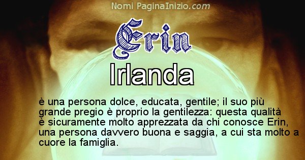 Erin - Significato reale del nome Erin